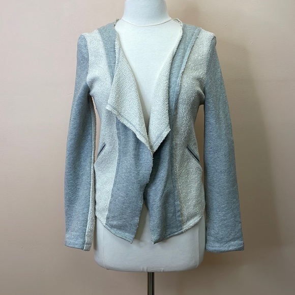 Anthropologie Blue Tassel Open Cascading Distressed Cardigan Boho Gray Small - Picture 1 of 10